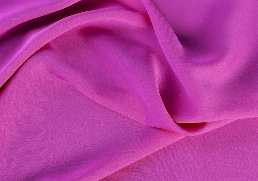 Blouse-Weight Jeweled Fuchsia Stretch Silk Crepe