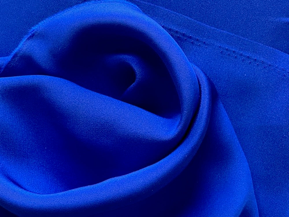 Jeweled Royal Blue 4-Ply Crepe Back Silk Satin