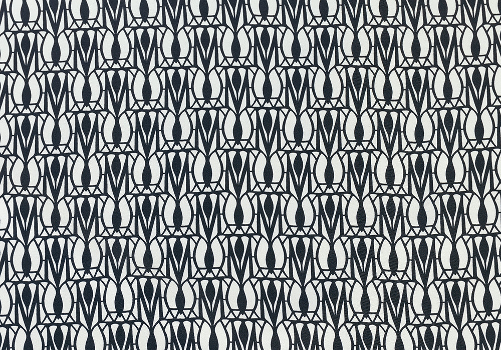 Designer Art Deco-Influenced Silk Twill (Made in Italy)