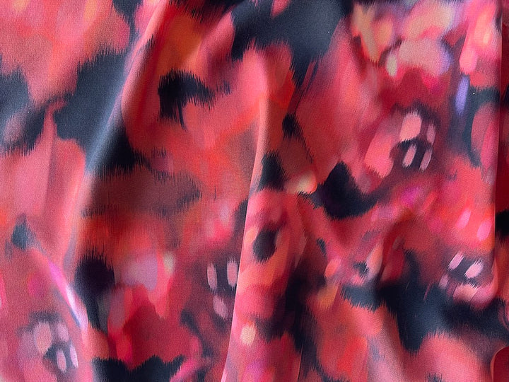 Dior Misted Glorious Red Poppies Silk Crepe De Chine (Made in Italy)