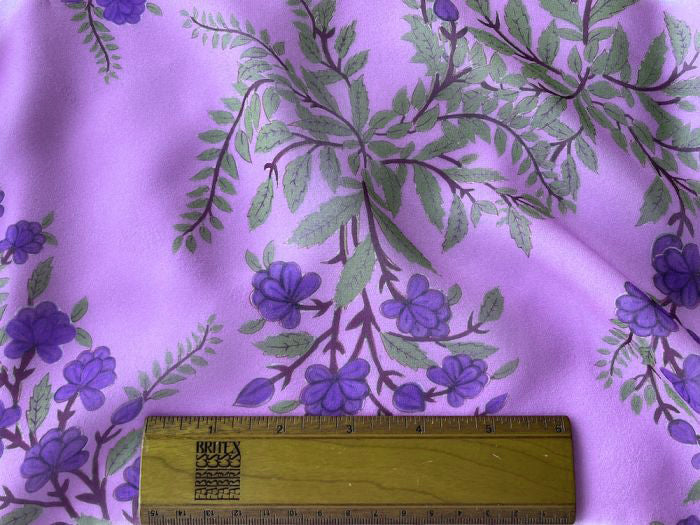 Sheer Gorgeous Lapis Fleurs Silk Chiffon (Made in Italy)