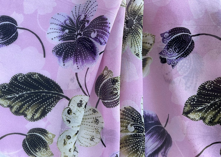Ungaro Sweet Windflowers & Campanula Silk Chiffon (Made in Italy)