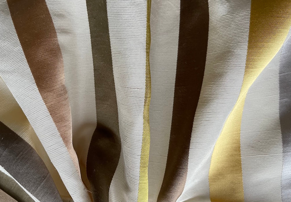 Regal Satin Striped Silk & Linen Shantung (Made in Italy)