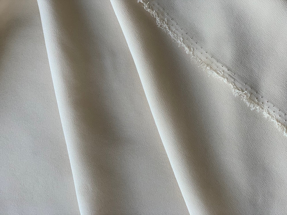 Neutral Sandy Beige  Silk Crepe De Chine