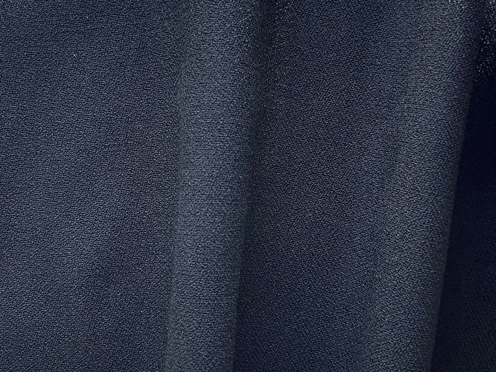 Matte Jet Black Silk Crepe (Made in Italy)