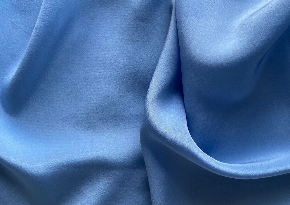 Rich Periwinkle Sky Silk Crepe de Chine (Made in Italy)