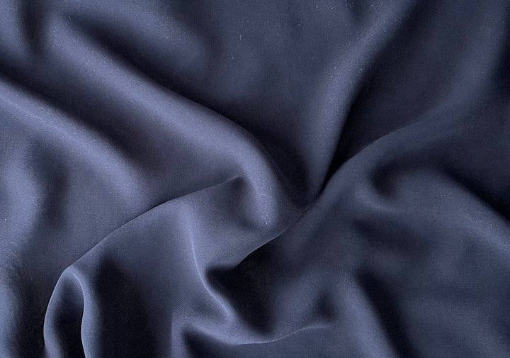 Sheer Midnight Navy Silk Chiffon (Made in Italy)