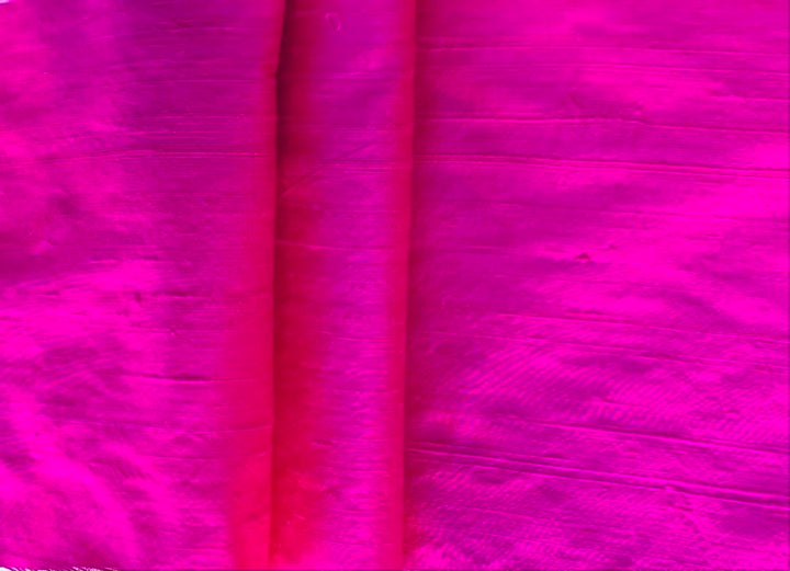 Fluorescent Hot Pink Crisp Silk Shantung