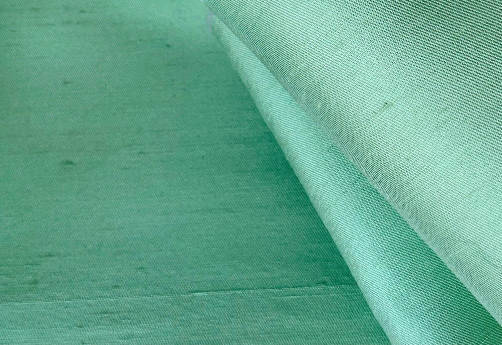 Heavier Glorious Mint Green Silk Shantung (Made in Italy)