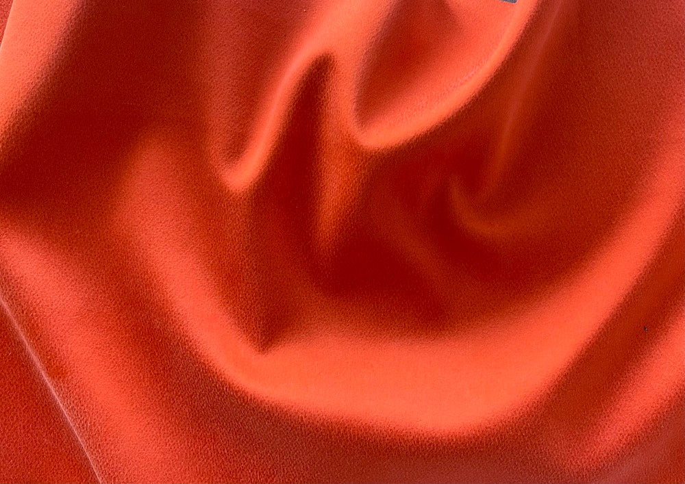 Exquisite Brilliant Tangerine Sueded Silk  (Made in Italy)