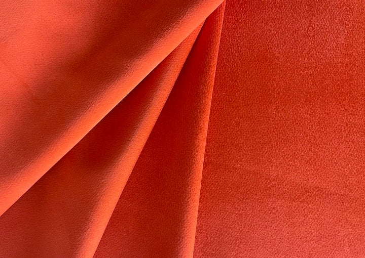 Exquisite Brilliant Tangerine Sueded Silk  (Made in Italy)