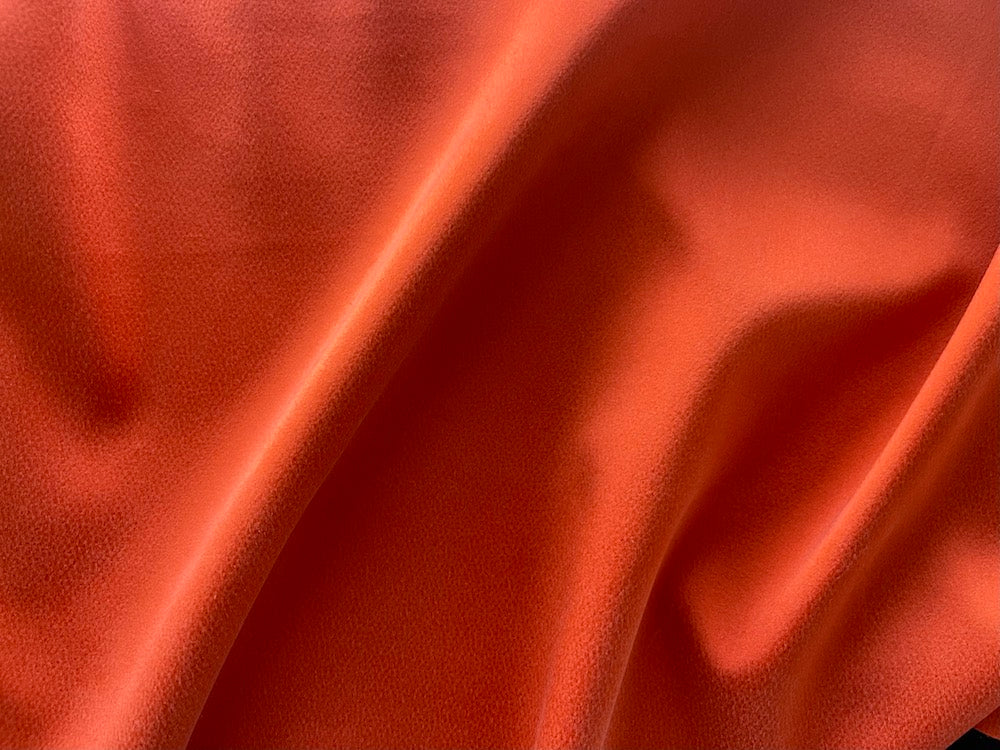 Exquisite Brilliant Tangerine Sueded Silk  (Made in Italy)