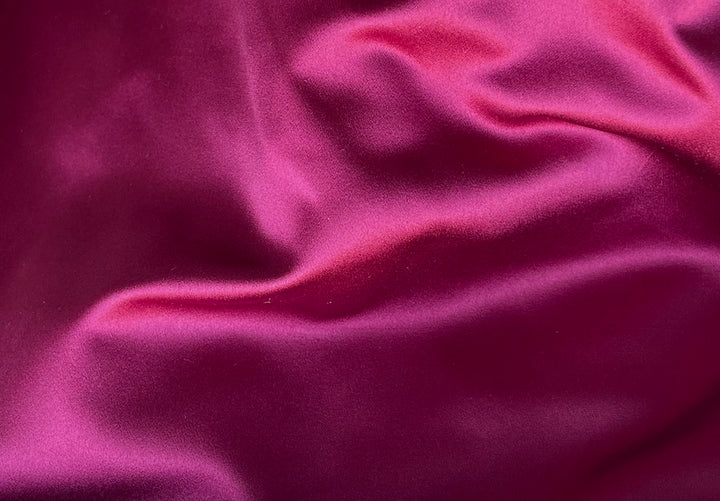 Rich Cranberry Wine Silk Duchess Satin (Made in Italy)