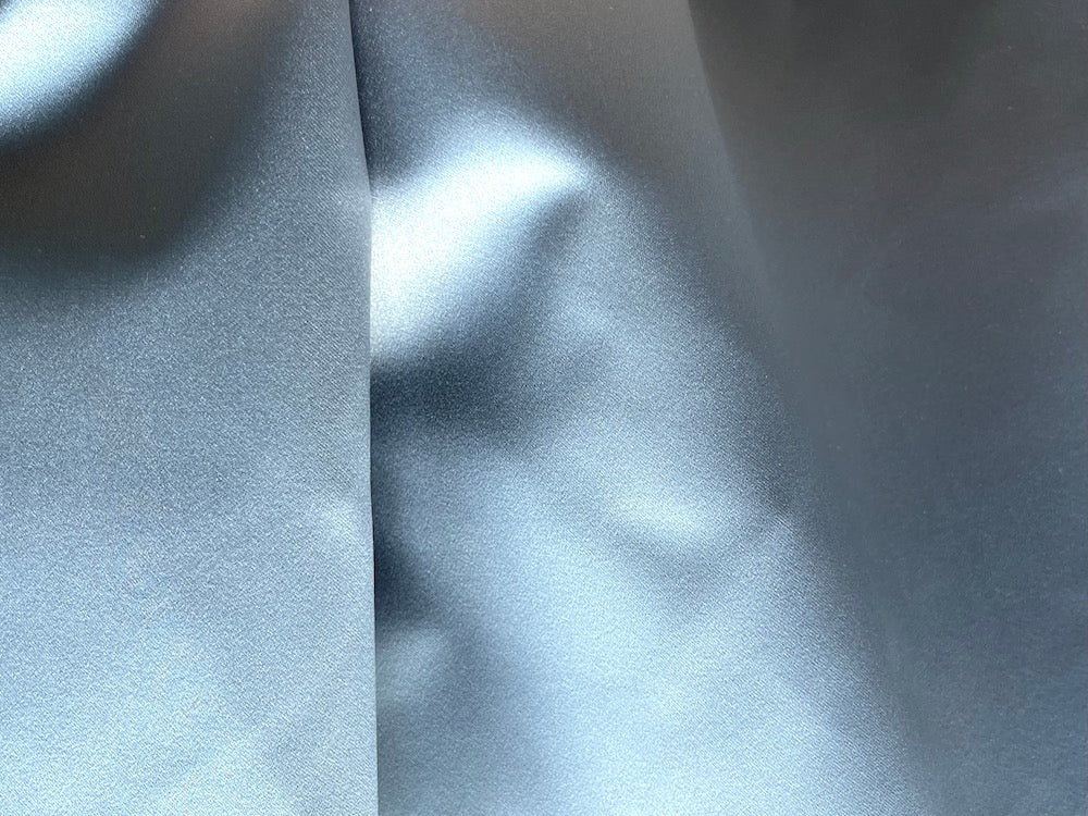 Luxurious Silvery Pearl Silk Duchess Satin (Made in Italy)