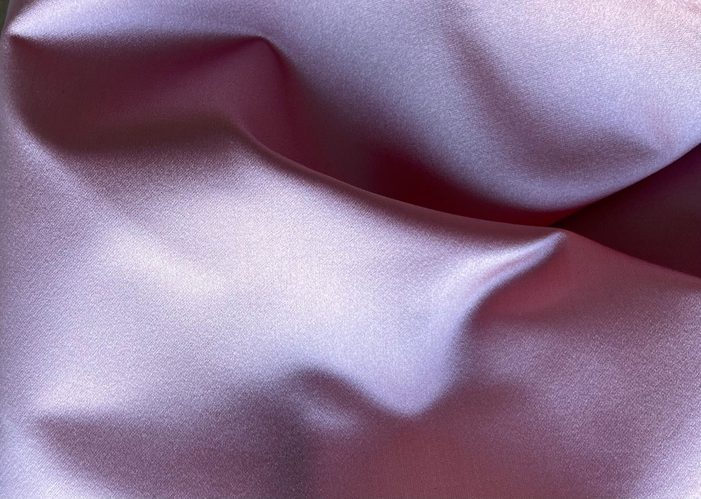 Luxurious Delicate Rosebud Pink Silk Duchess Satin (Made in Italy)