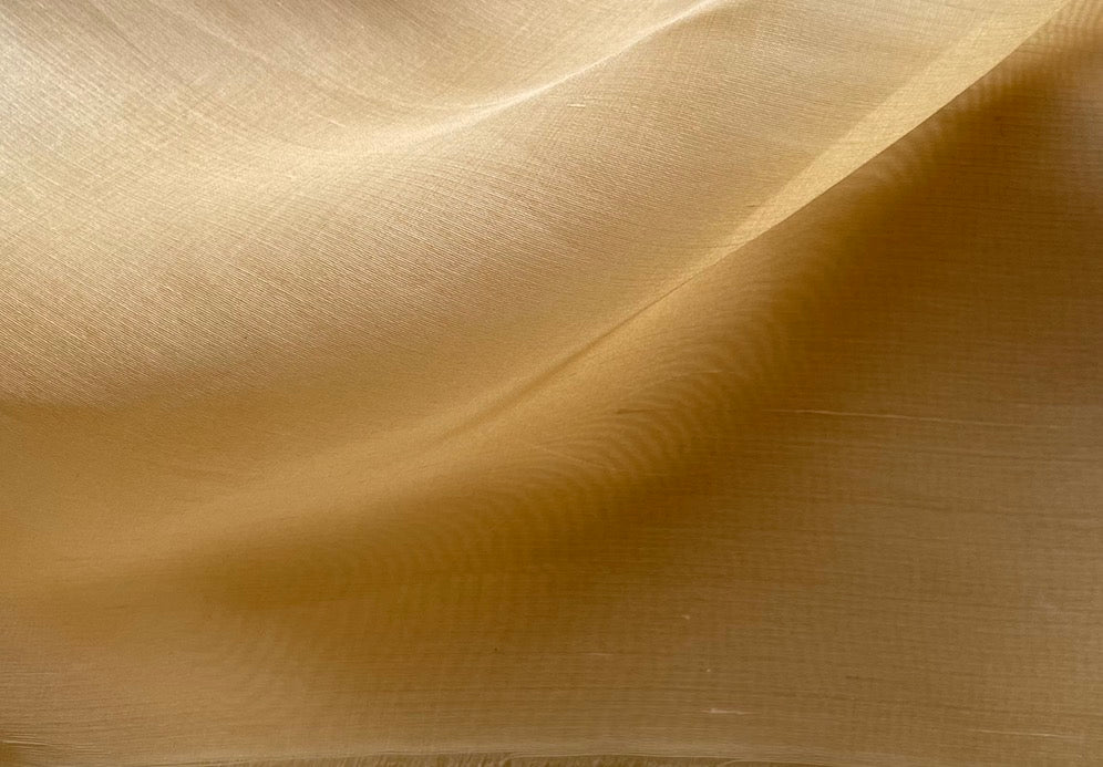 High-End Golden Buff Silk Organza Shantung (Made in Italy)