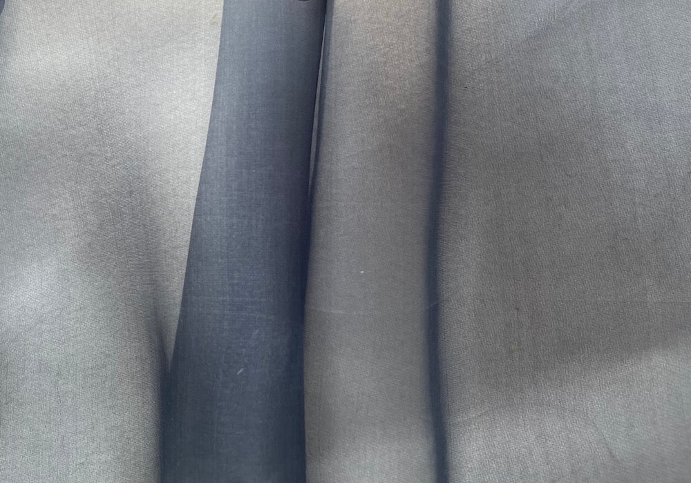 Sheer Classic Cultivated Navy Silk Organza (Made in Korea)