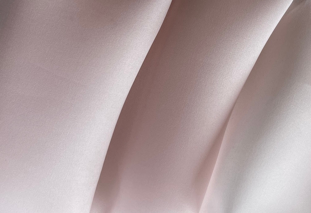 Semi-Sheer Misty Ballet Pink Silk Satin Organza (Made in Korea)