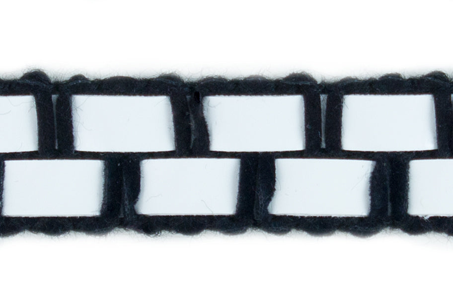 5/8" Black & White Plastic Braided Trim (Made in France)