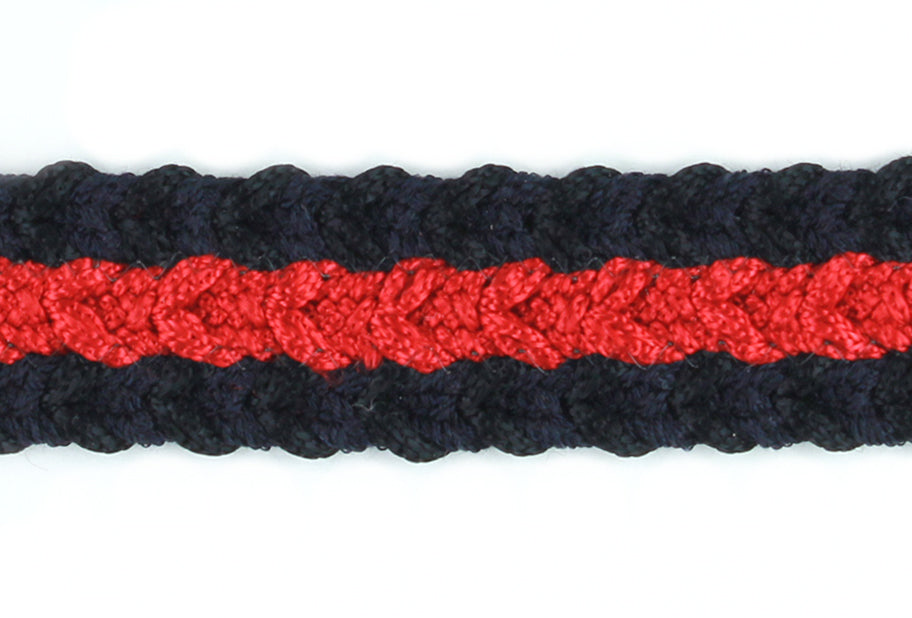 7/8" Black & Red Braided Trim