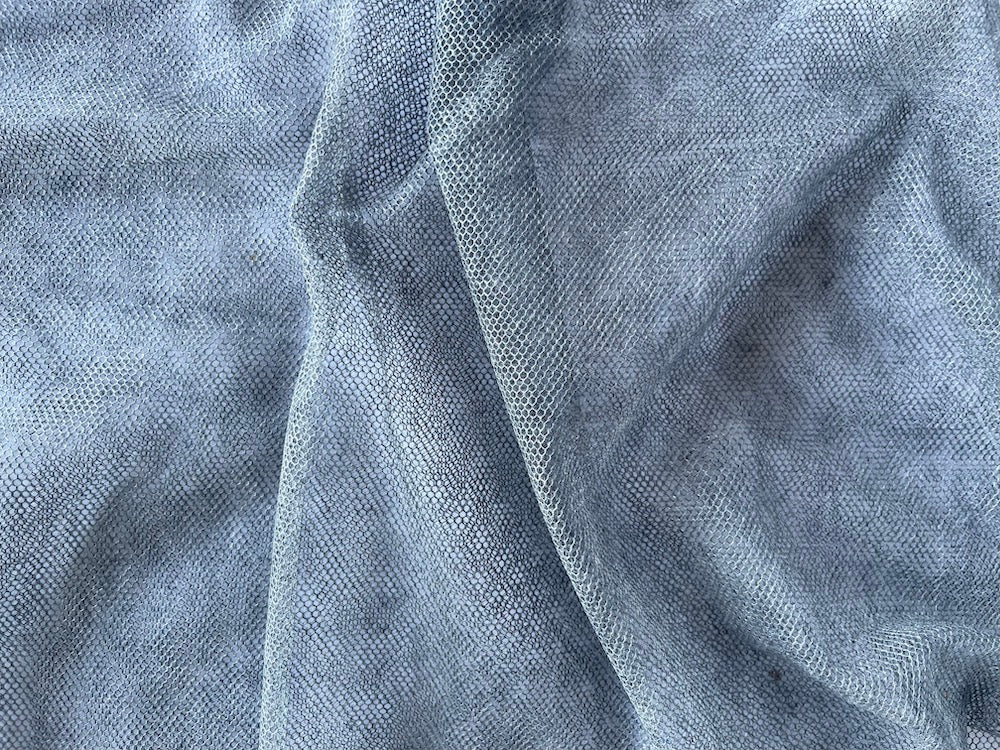 Iced Smoke Polyester & Rayon Tulle (Made in Italy)