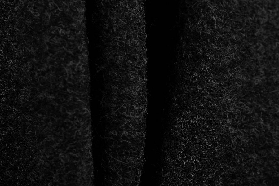 Deep Black 18 oz. Boiled Wool Coating (Made in the Netherlands)