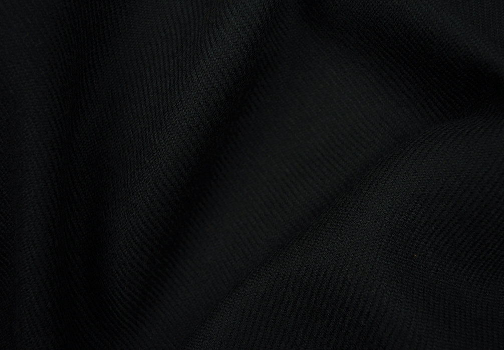 Soft Black Super Twill Wool Coating (Made in Italy)
