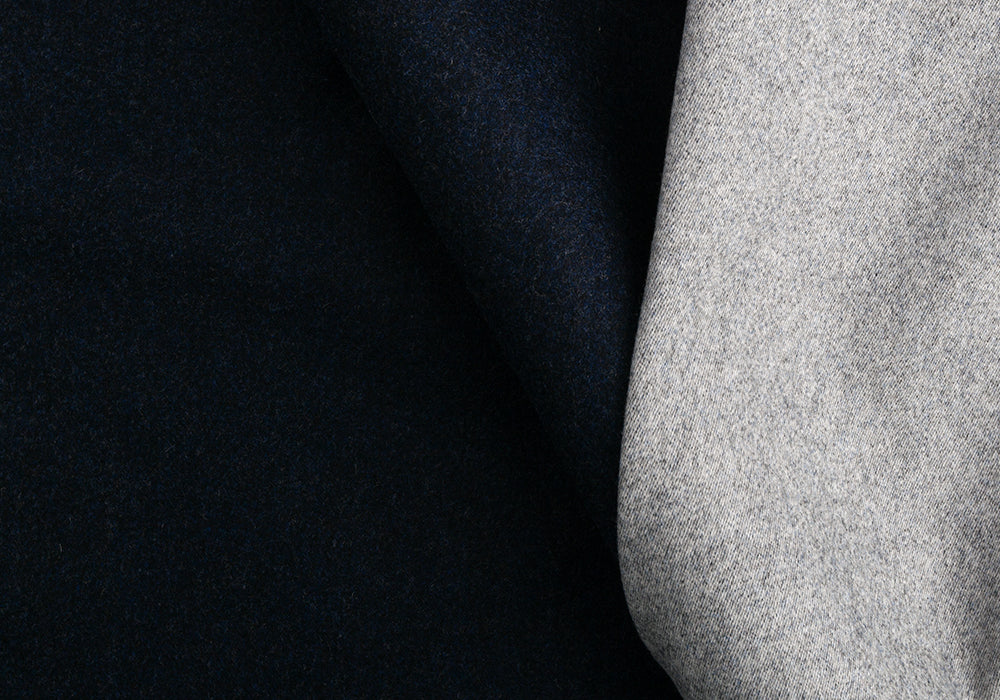 Indigo Storm Double-Faced Virgin Wool Coating (Made in Italy)