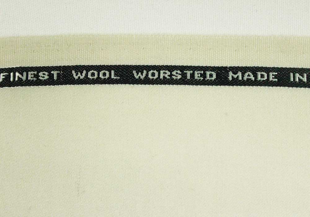 Ivory Worsted Wool & Mohair Suiting (Made in England)