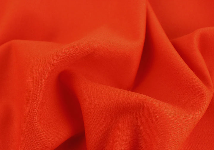 Fiery Orange Selvedged Stretch Wool Twill (Made in Italy)