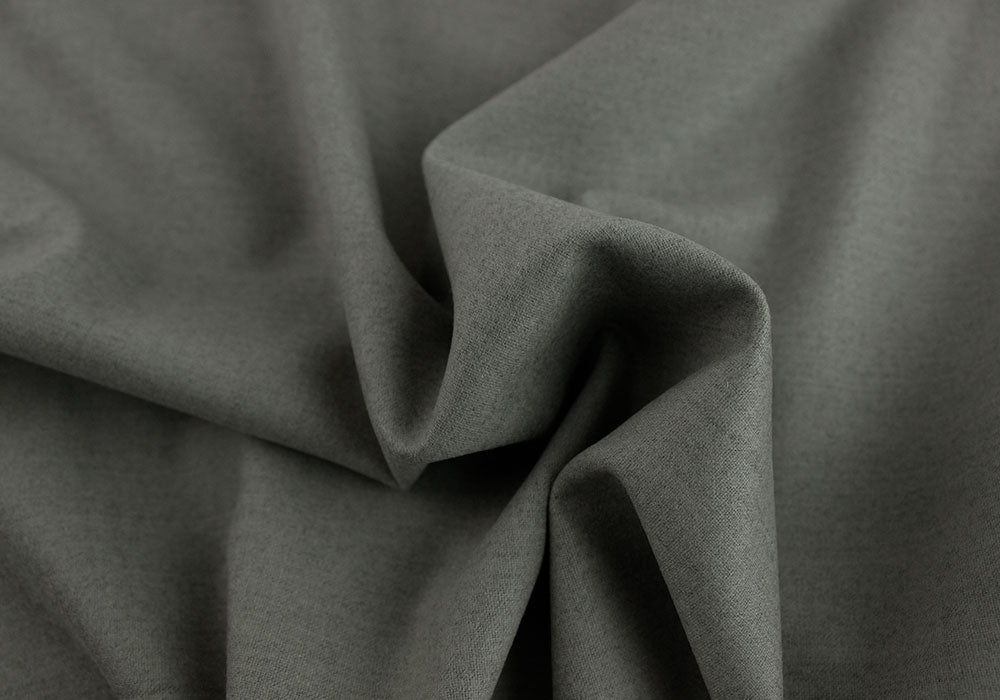 Soft Grey Wool Flannel (Made in Italy)