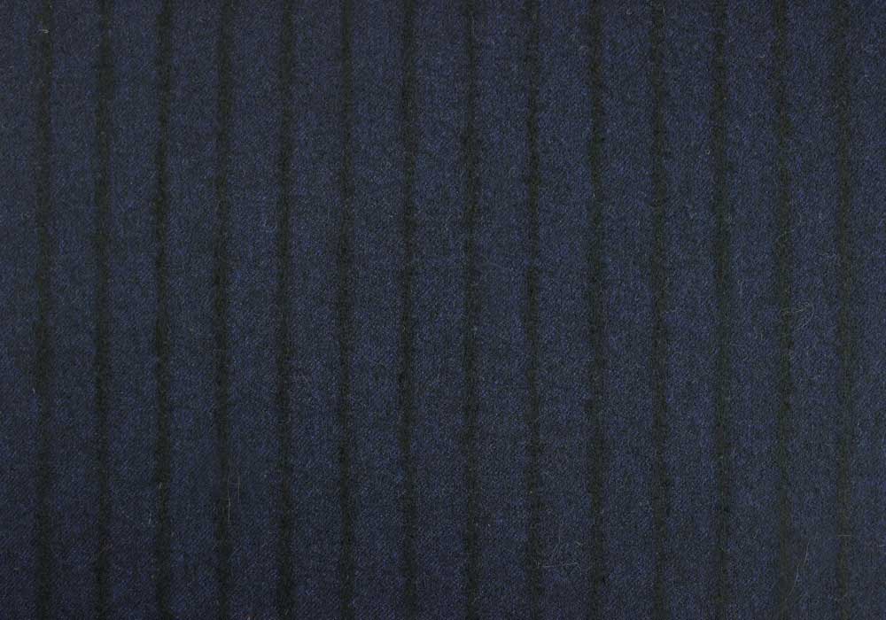 Designer Striped Navy Wool & Cashmere Flannel Suiting (Made in Italy)