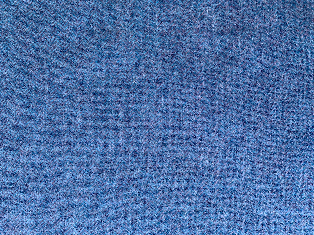 Cobalt & Lavender Herringbone Wool Tweed (Made in Ireland)