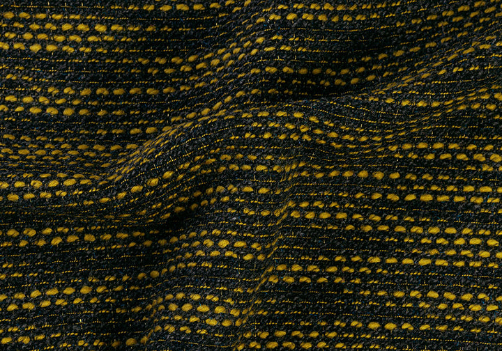 Wool Fabric, Multi Yellow Striped Blend Bouclé (Made in Italy)