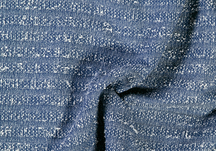 Couture Glimmery Slate Blue & White Bouclé Blend (Made in Italy)