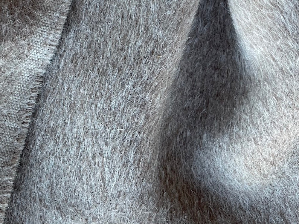 Italian Double-Sided Soft Alpaca Wool Blend Coating - Heather Grey