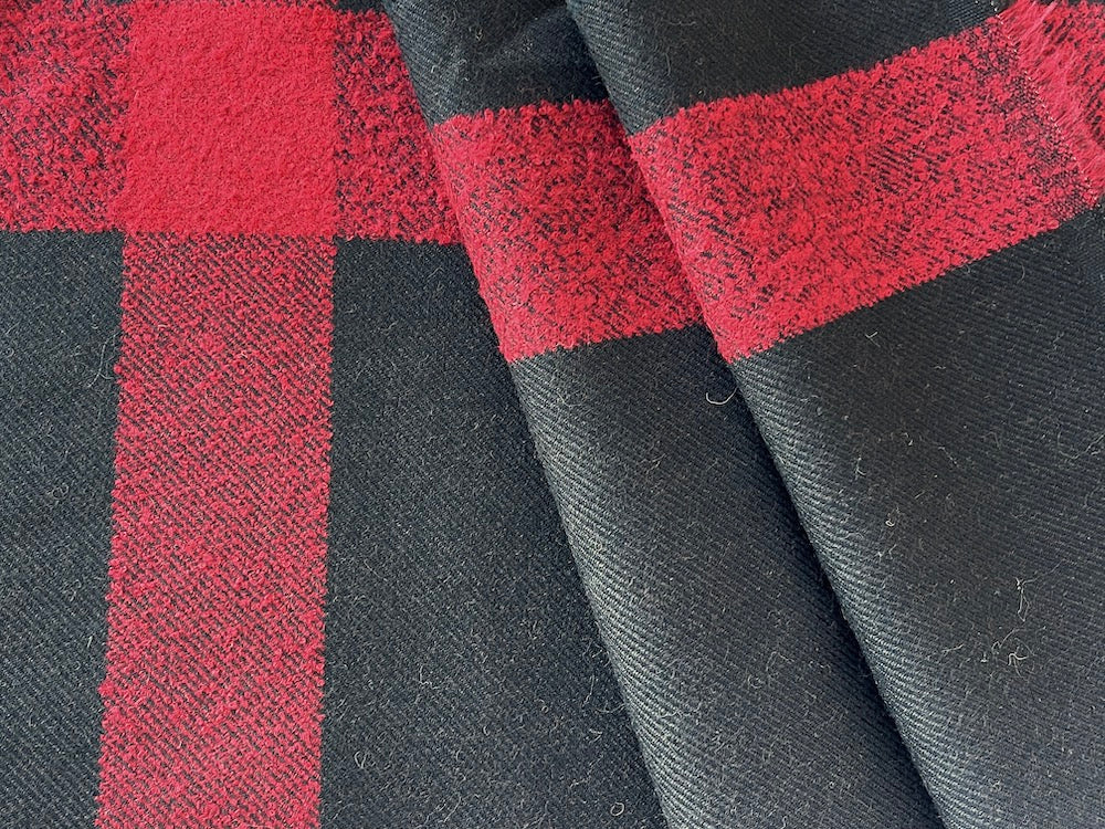 Prada Bittersweet  & Crimson Mohair & Wool Twill Coating (Made in Italy)