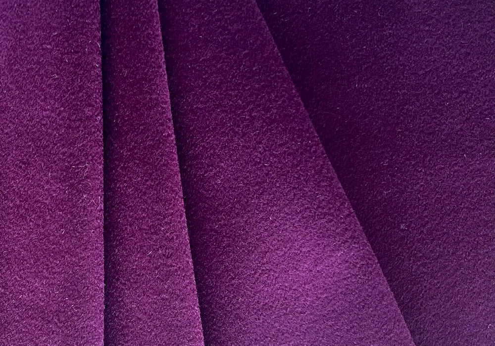 Lush French Violet Wool & Cashmere Blend Coating (Made in Italy)