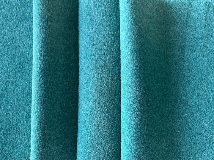 Verdant Teal Blue Cashmere Blend Coating (Made in Italy)