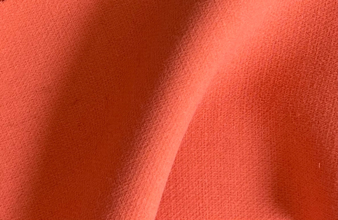Double-Faced Captivating Cantaloupe Stretch Wool Coating (Made in Italy)