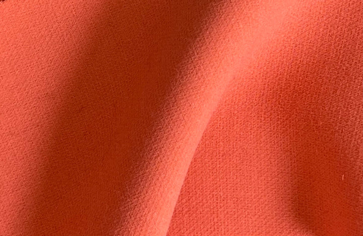 Double-Faced Captivating Cantaloupe Stretch Wool Coating (Made in Italy)