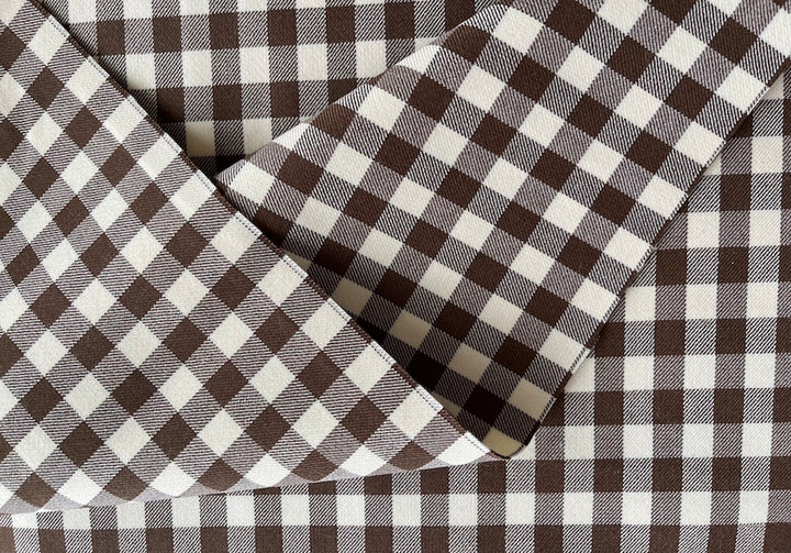 Handsome Checked Milk Chocolate & Soft White Double-Faced Wool Coating (Made in Italy)