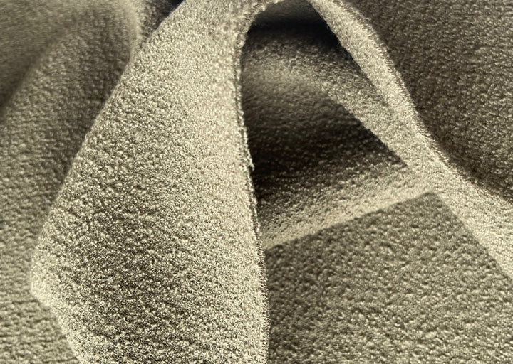 High-End Olivey Moss Wool Crepe Coating (Made in Italy)