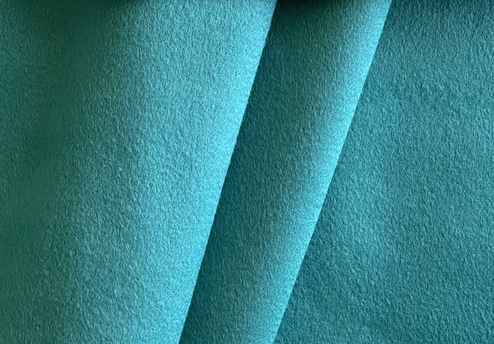 Persian Turquoise Blue Wool Melton Coating