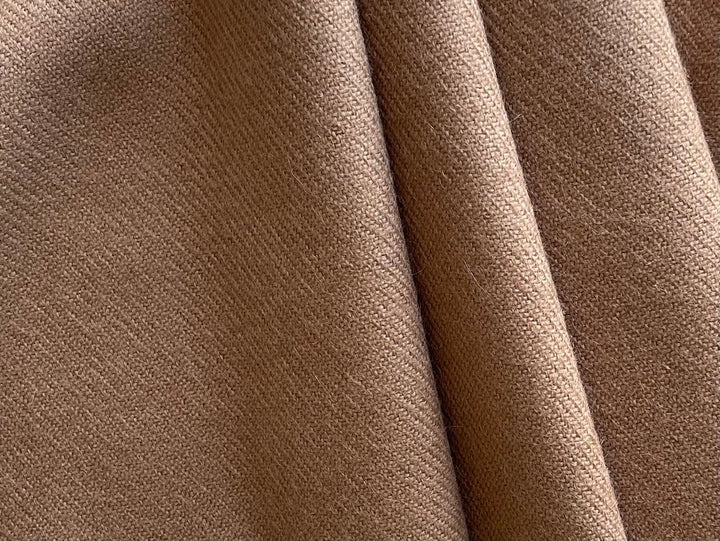 Brushed Dromedary Camel Twill Wool Coating (Made in Italy)