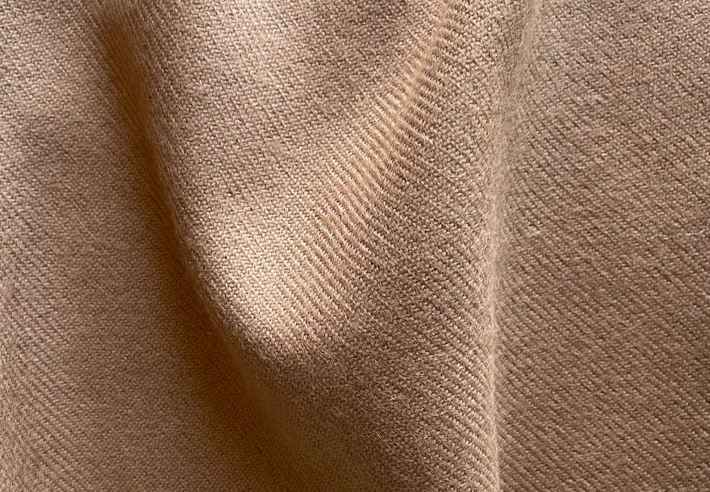 Brushed Dromedary Camel Twill Wool Coating (Made in Italy)