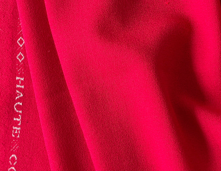 Selvedged Cerise Wool Crepe (Made in Italy)