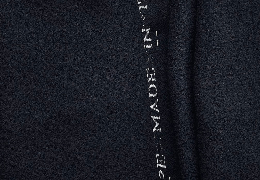 Finest Selvedged Black Wool Crepe (Made in Italy)