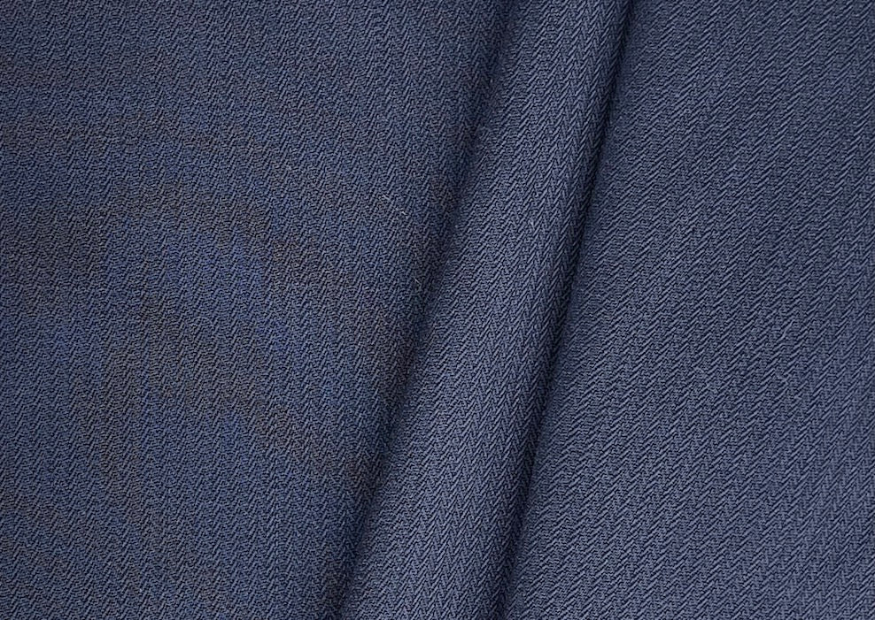 Blue worsted wool fabric by the yard