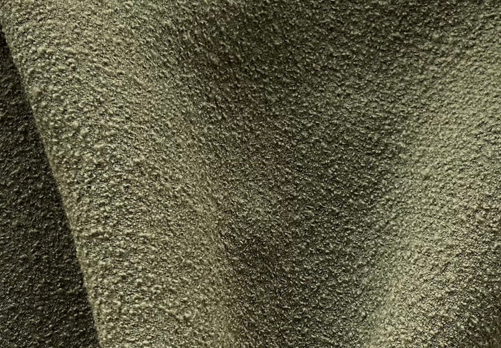 Heavier Artichoke Green Wool Double-Crepe Bouclé (Made in Italy)
